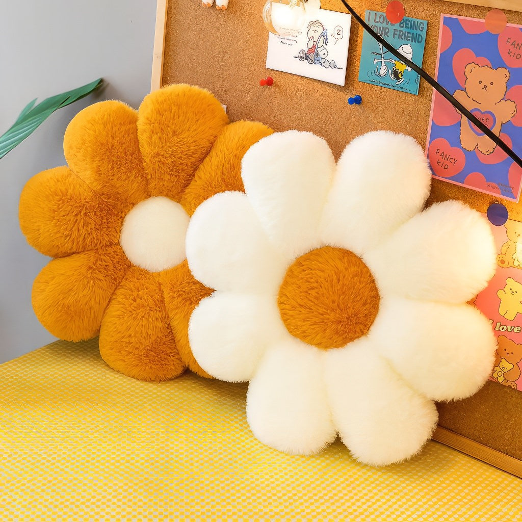 Furry Flower Fall Plush Pillow