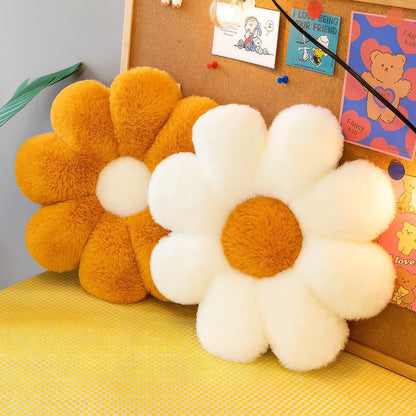 Coussin en peluche à motif de fleurs d'automne