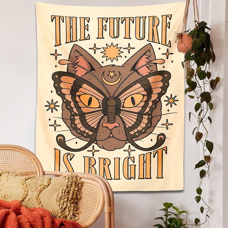 The Cat Future is Bright Tapestry cats mystery tarot witchy