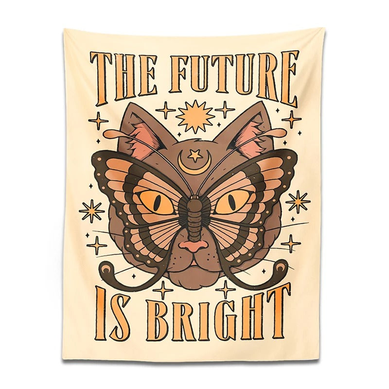 The Cat Future is Bright Tapestry cats mystery tarot witchy