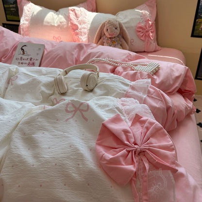 Giant Bow Coquette Aesthetic Bedding Set