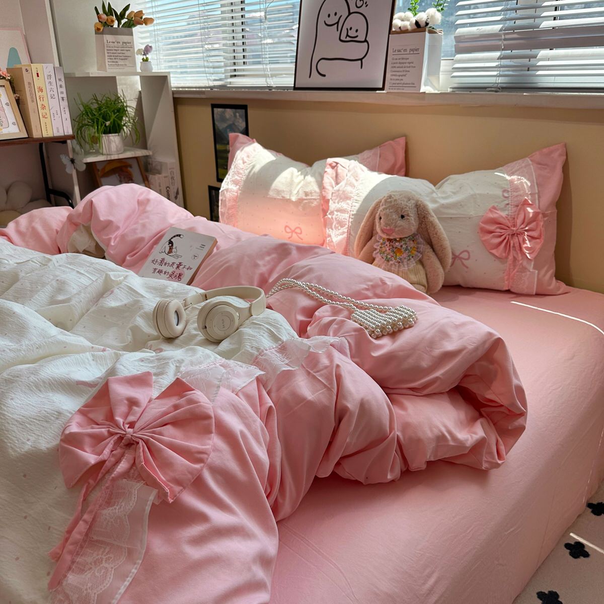Giant Bow Coquette Aesthetic Bedding Set