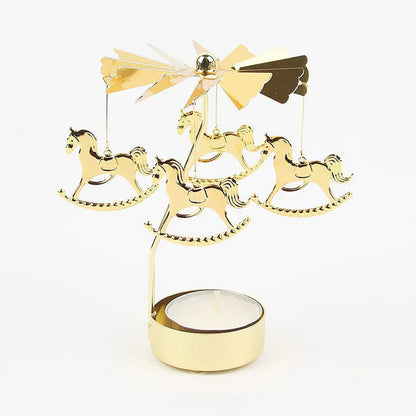 Golden Carousel Candle Holder candle holder set candleholder rotating tealight