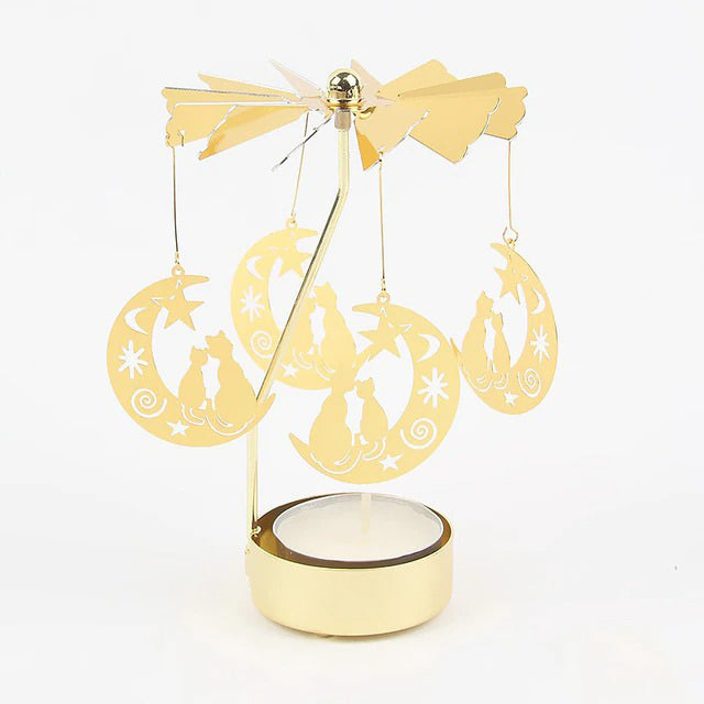 Golden Carousel Candle Holder candle holder set candleholder rotating tealight