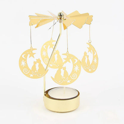 Golden Carousel Candle Holder candle holder set candleholder rotating tealight