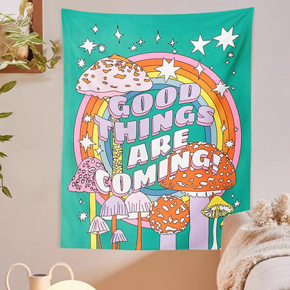 Good Things Mushroom Tapestry acid hippie rainbow