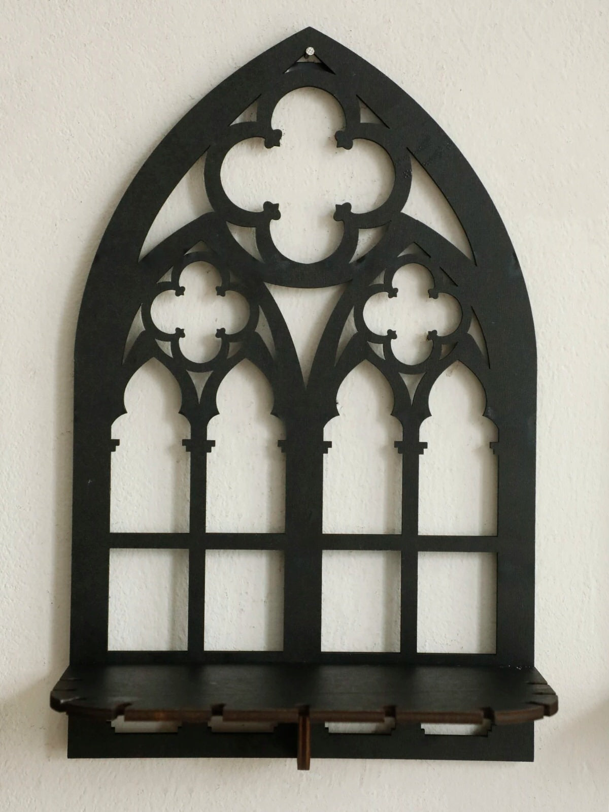 Gothic Arch Wooden Wall Shelf Set