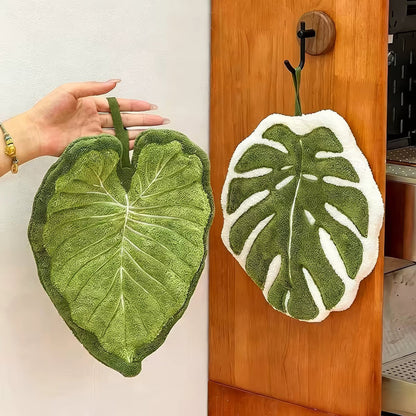 Botanical Leaf Microfiber Hand Towel