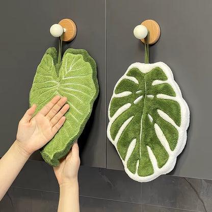 Botanical Leaf Microfiber Hand Towel