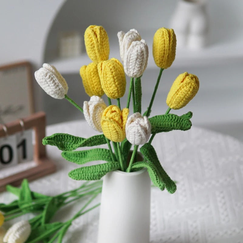 Fiori Artificiali in Feltro a Forma di Tulipano per Ringraziamento, Natale, Laur Fiori Artificiali in Feltro a Forma di Tulipano per Ringraziamento, Natale, Laur