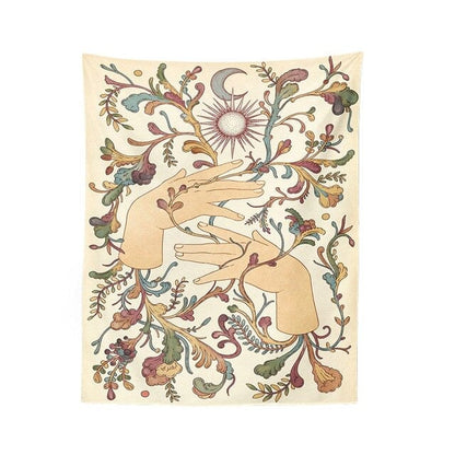 Hands of Moon Garden Tapestry floral