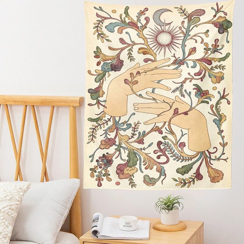 Hands of Moon Garden Tapestry floral