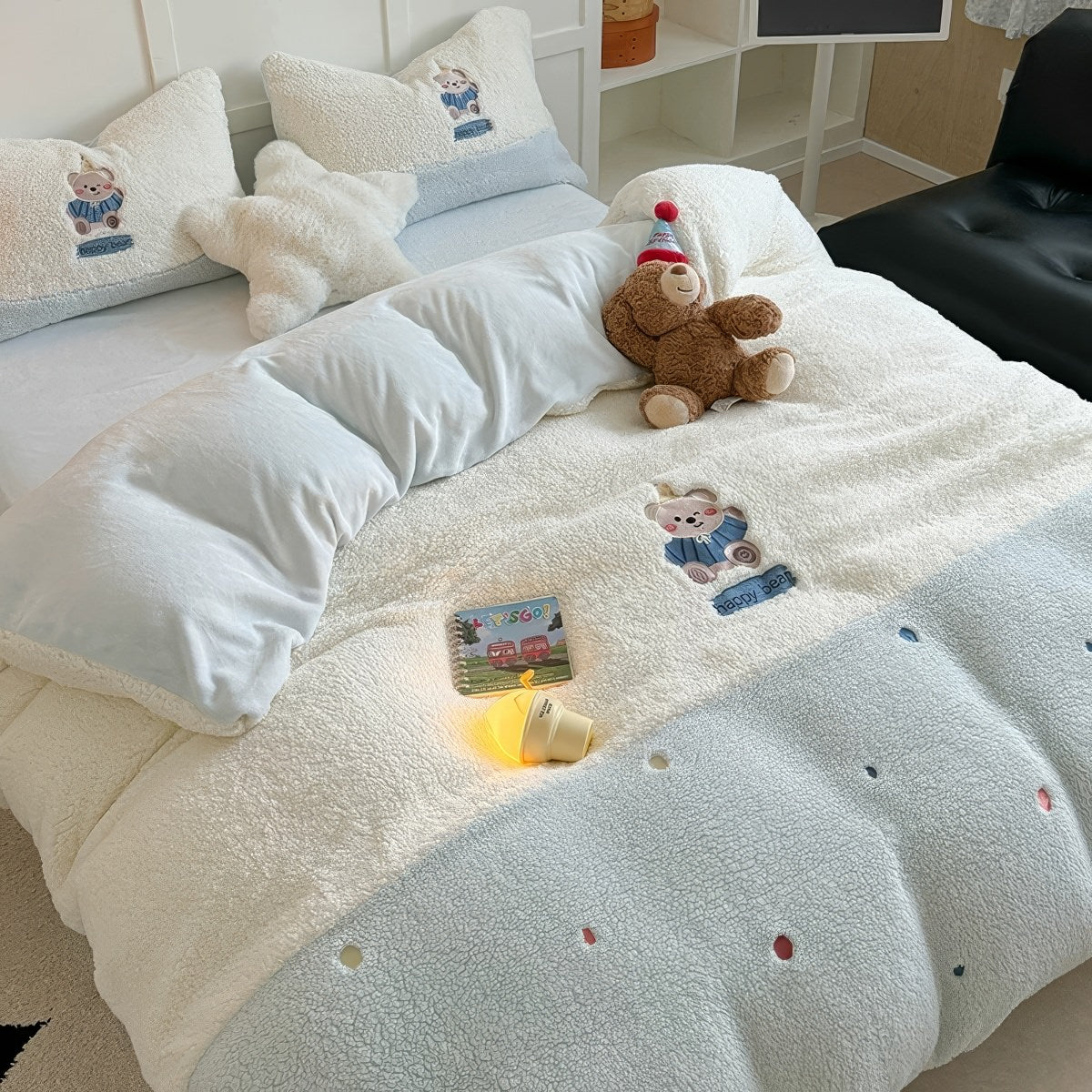 Happy Bear Fluffy Sherpa Bettwäsche-Set