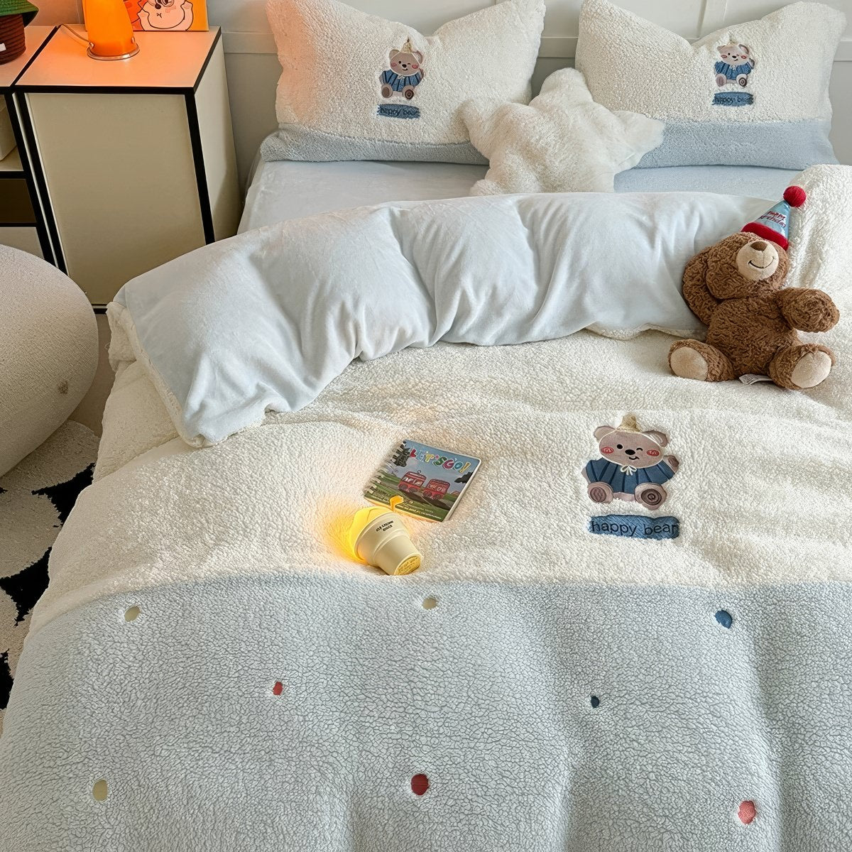 Happy Bear Fluffy Sherpa Bettwäsche-Set