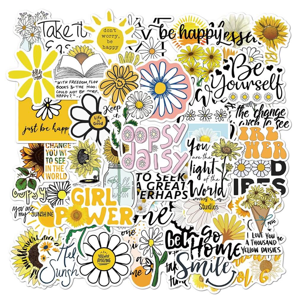 Happy Daisies Sticker Pack cute flower daisy flower floral flower flowers little flower smile flower stickers