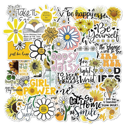 Happy Daisies Sticker Pack cute flower daisy flower floral flower flowers little flower smile flower stickers