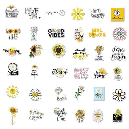 Happy Daisies Sticker Pack cute flower daisy flower floral flower flowers little flower smile flower stickers