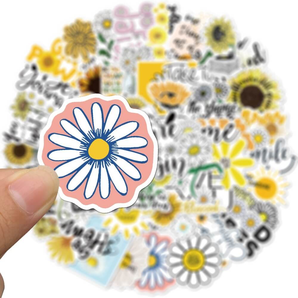 Happy Daisies Sticker Pack cute flower daisy flower floral flower flowers little flower smile flower stickers