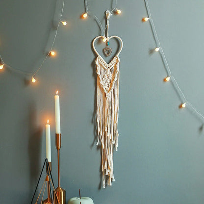 Heart Shaped Macrame Wall Hanging AESTHETIC_Boho AESTHETIC_Soft Girl macrame hanging SUB CATEGORY_Wall Decor