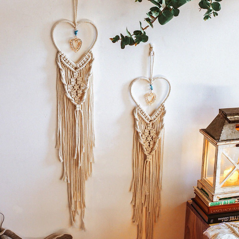 Heart Shaped Macrame Wall Hanging AESTHETIC_Boho AESTHETIC_Soft Girl macrame hanging SUB CATEGORY_Wall Decor