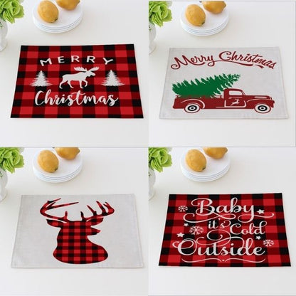 Holiday Plaid Dinner Mats