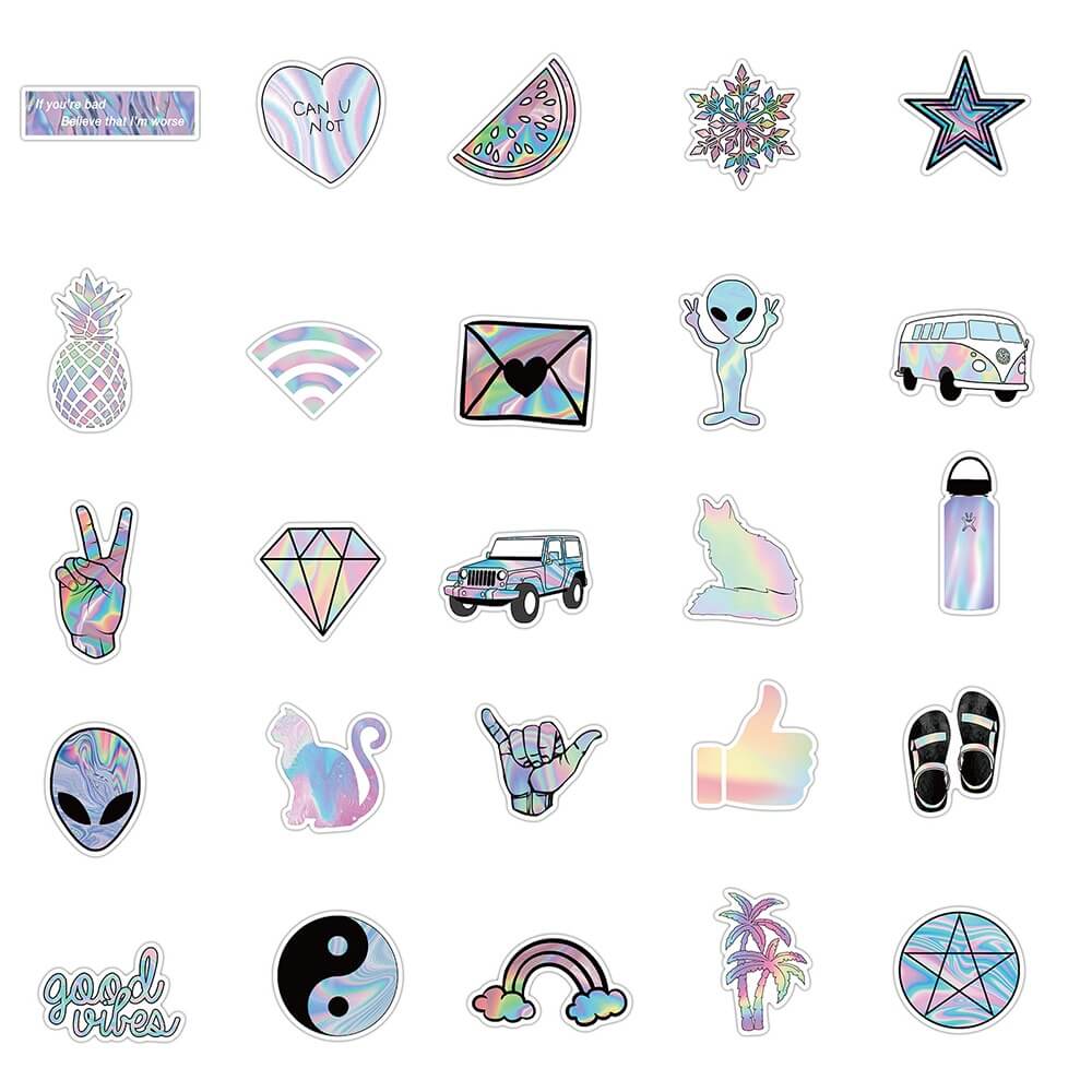 Holographic Alien Sticker Pack