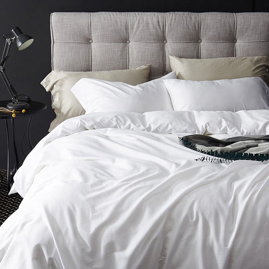 Klazida Porcelain White Ultra Silky Soft Egyptian Cotton Bedding Set Bedding Bedding set Color_White Cotton Cover Duvet Egyptian King size bedding Klazida Luxury Material_Egyptian Cotton Premium Queen size bedding set Silky Size_King Size_Queen Soft Thread Count_600TC Ultra