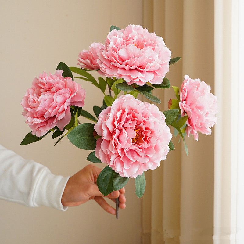 Fleurs de pivoine artificielles à 5 grosses têtes