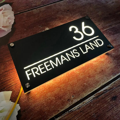 Individuell gestaltete LED-Hausnummerntafel