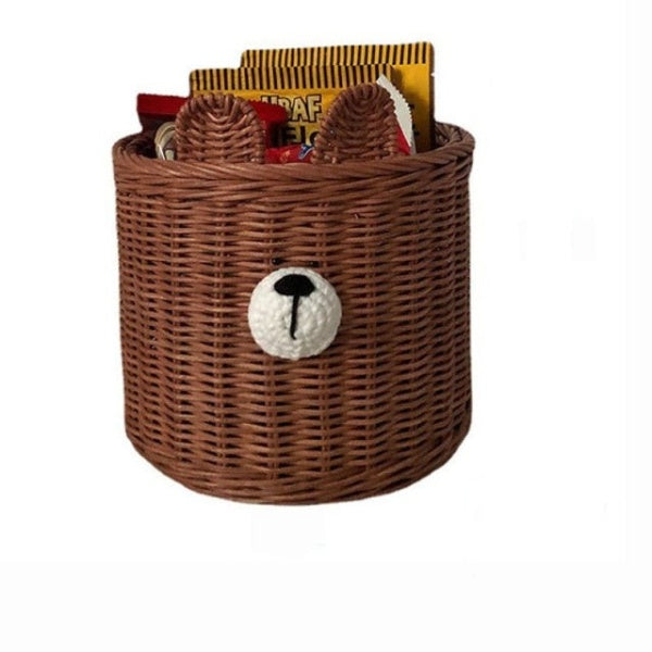 Woven Bear Storage Bin