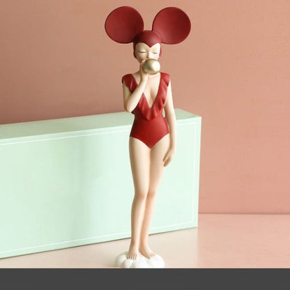 Trendy Resin Girl Decor Figurines