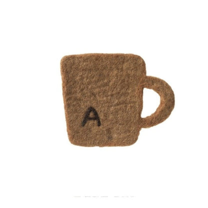 Coffee Cup Shape Wool Felt Coaster