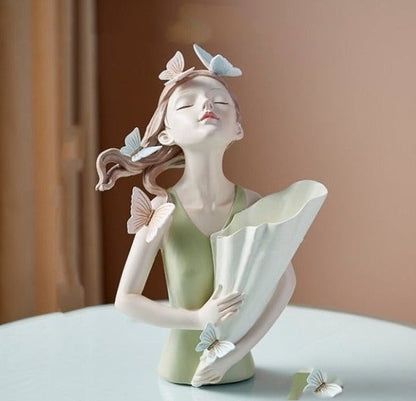 Butterfly Lady Sculpture Vase