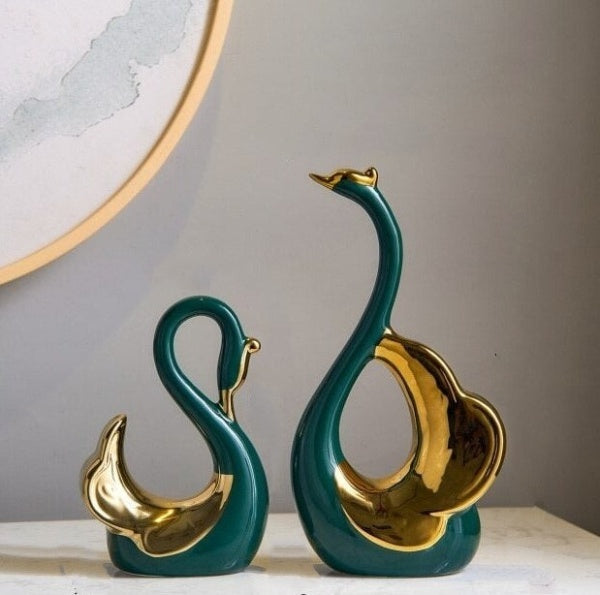 Ceramic Swan Figurine