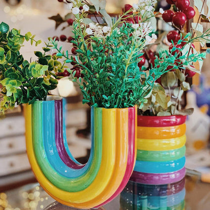 Rainbow Flower Vase