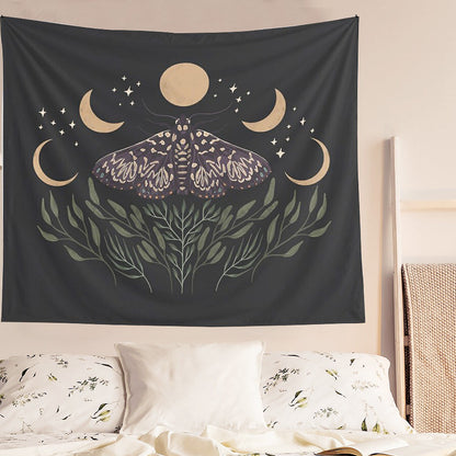 Night Moth Tapestry AESTHETIC_Fairycore SUB CATEGORY_Tapestries