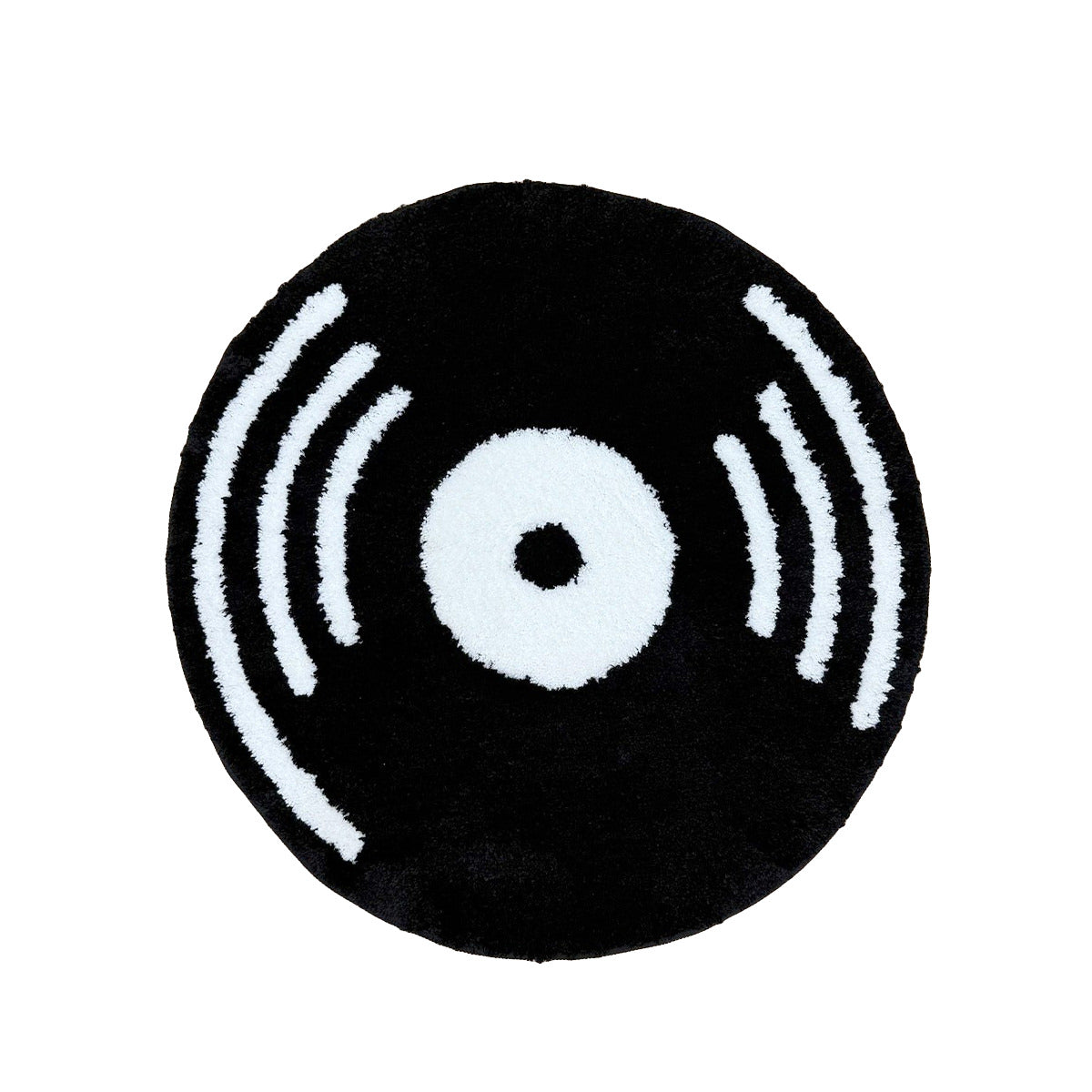 Tapis rond touffeté en vinyle rétro