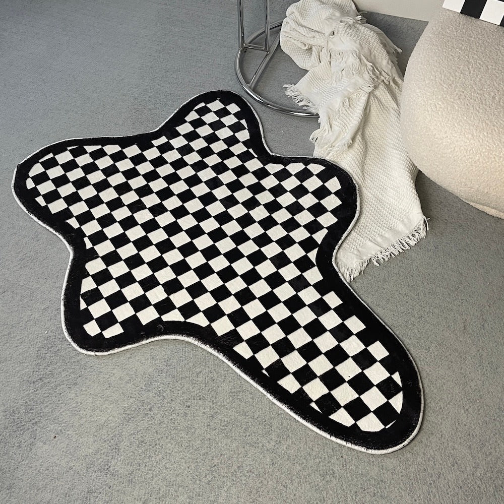 Tapis décoratif à carreaux Blob irrégulier