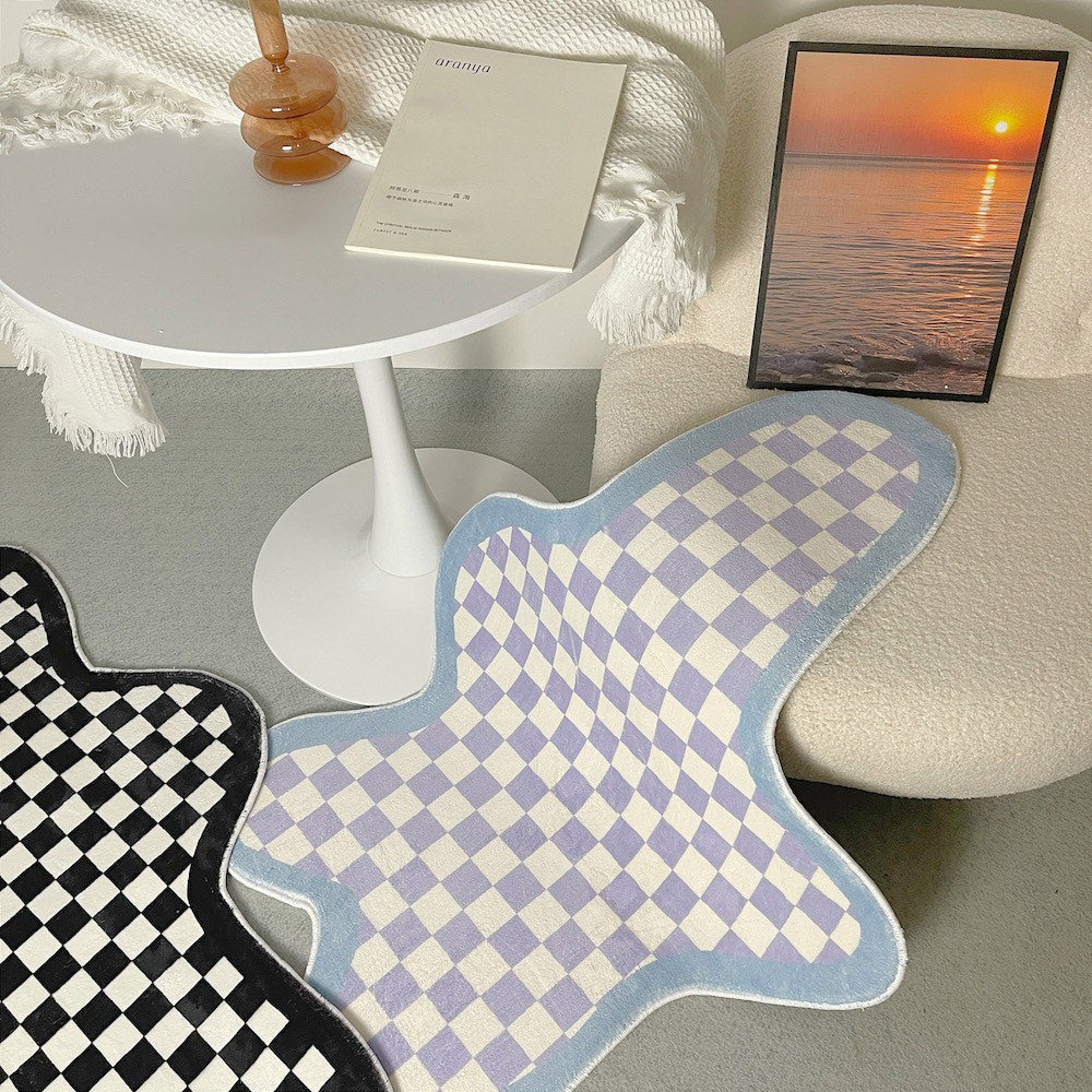 Tapis décoratif à carreaux Blob irrégulier