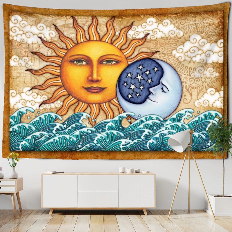 Ancient Sun and Moon Big Tapestry SUB CATEGORY_Tapestries