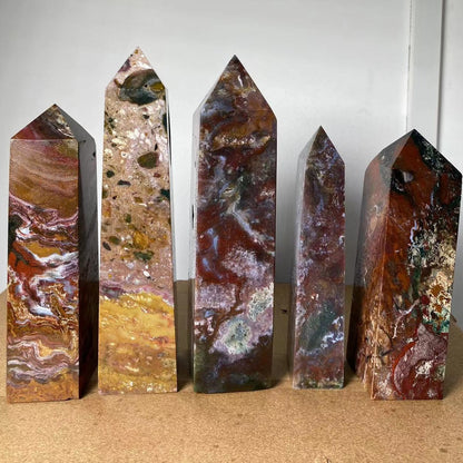 Large Marine Jasper Crystal Tower