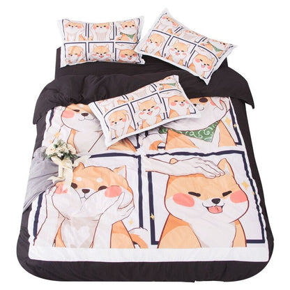 Kawaii Shiba Bedding Set bed sheet bedsheets SUB CATEGORY_Bedding Sets