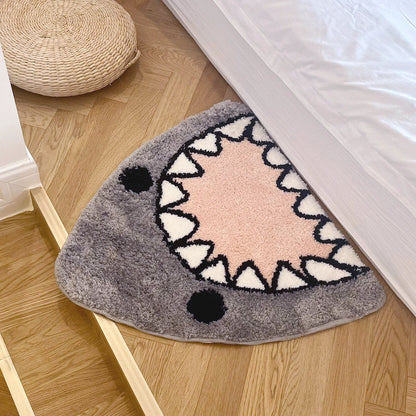 Kawaii Angry Shark Tufted Accent Rug
