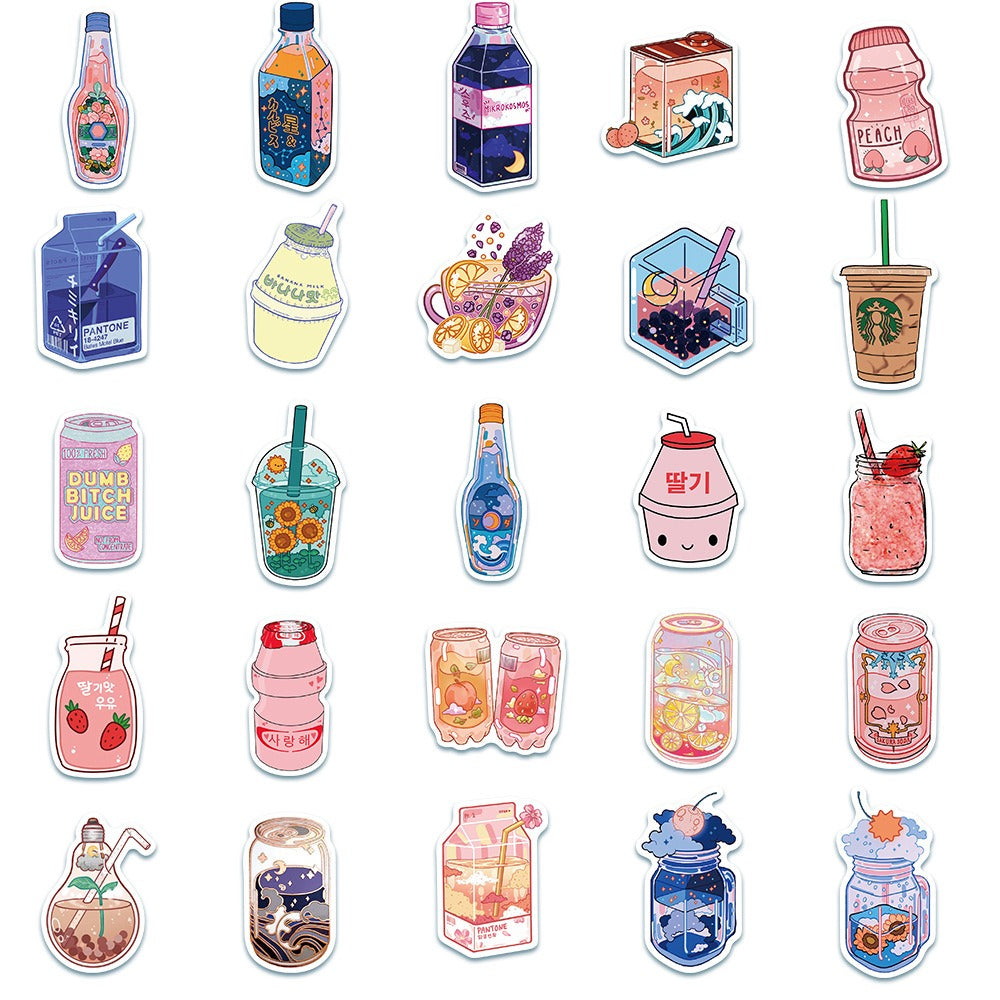 Kawaii Beverages Sticker Pack