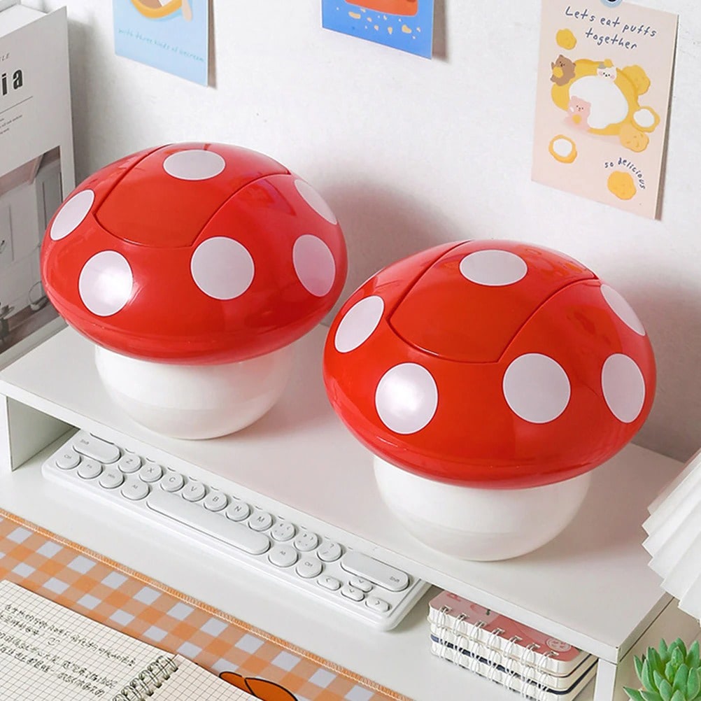 Kawaii Mushroom Desk Trash Can box storage SUB CATEGORY_Desk Accessories