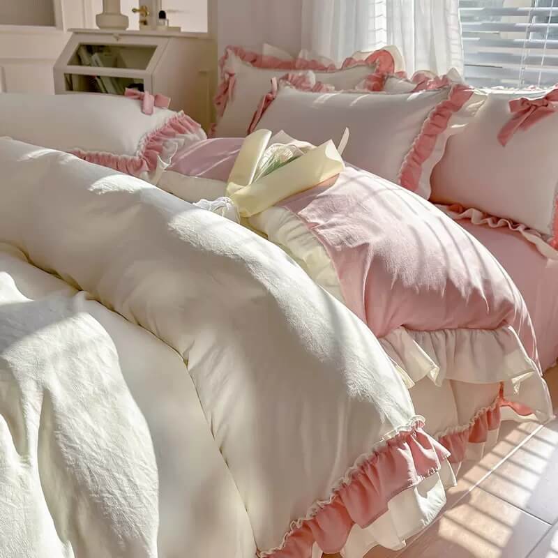 Kawaii Princess Korean Bedding Set bed sheet bedsheets pastel room pastel sheets SUB CATEGORY_Bedding Sets