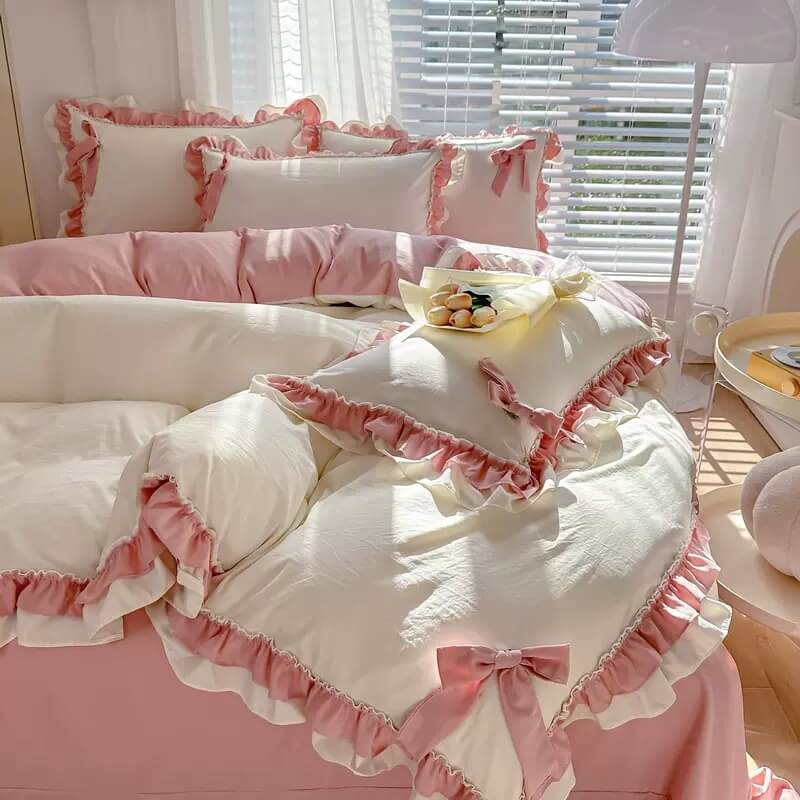 Kawaii Princess Korean Bedding Set bed sheet bedsheets pastel room pastel sheets SUB CATEGORY_Bedding Sets