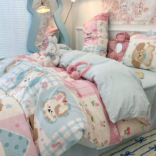 Kawaii Princess Patchwork Bedding Set