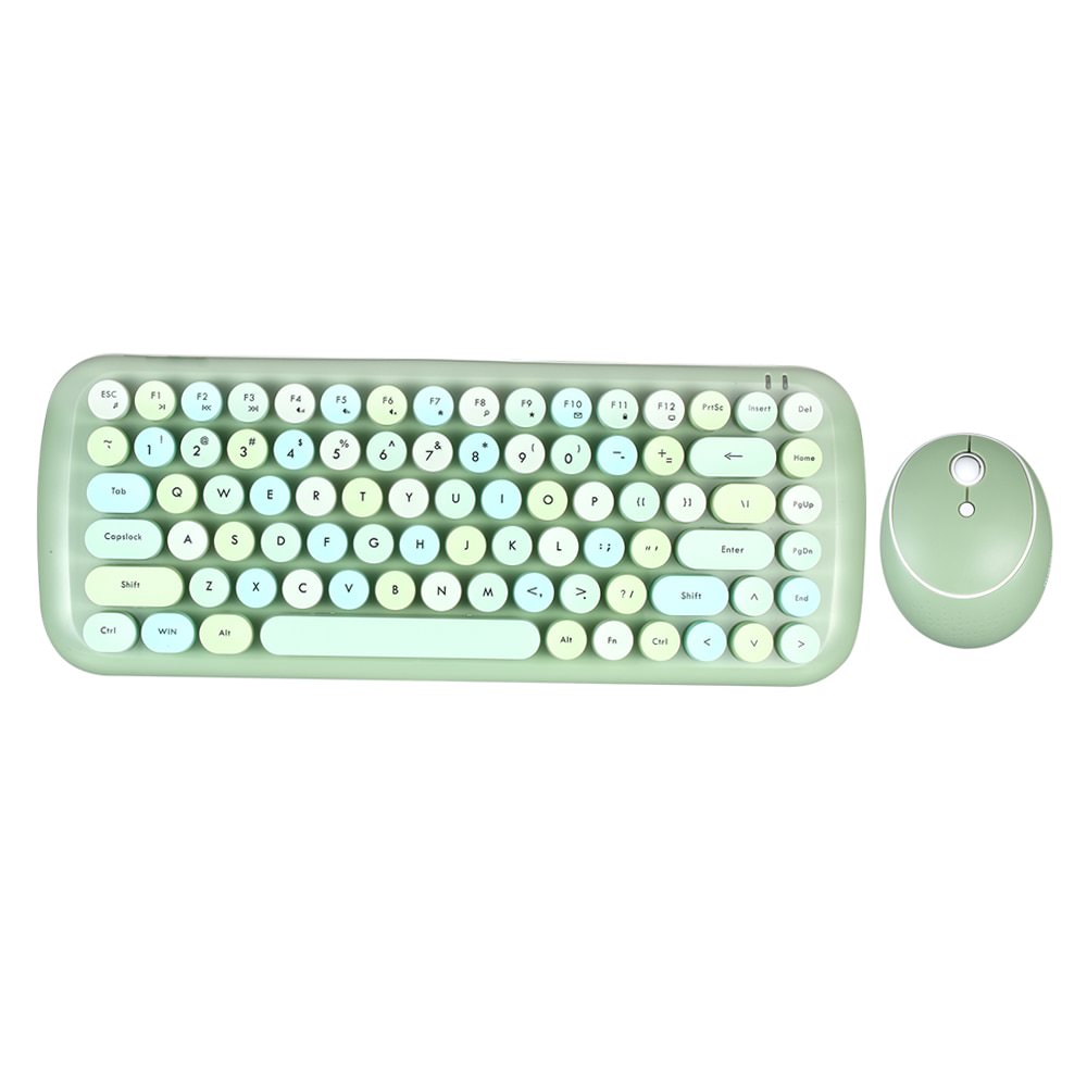 Kawaii Retro Keyboard + Mouse Set anime keys caps round caps