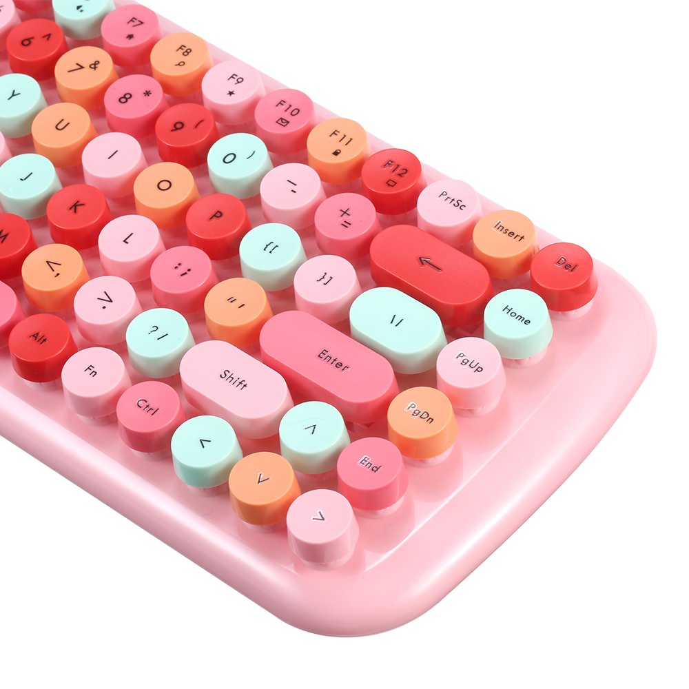 Kawaii Retro Keyboard + Mouse Set anime keys caps round caps